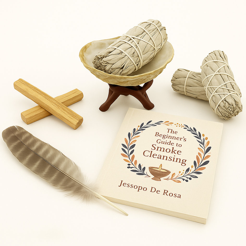 Complete Smoke Cleansing Starter Kit: White Sage, Palo Santo, Shell & Stand
