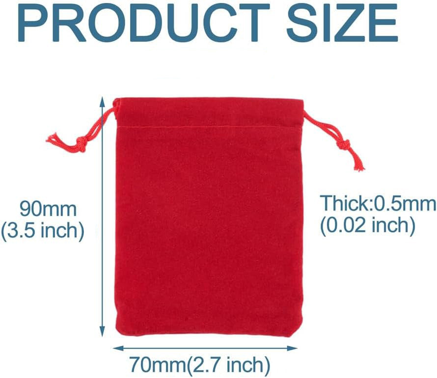 Red Velvet Abundance Pouch (3 Pack) – Cloves, Red String & Gem for Wealth & Protection – 3 Pack